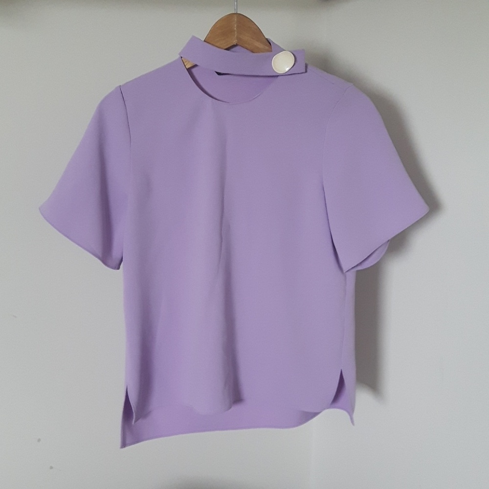 Zara purple short sleeve blouse
